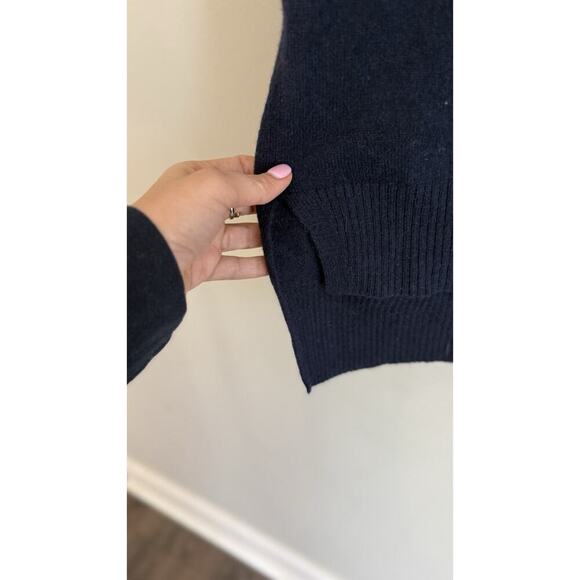 Whistles 100% Cashmere Turtleneck Sweater Blue M Minimalist Quiet Luxury 1780 - Picture 7 of 9